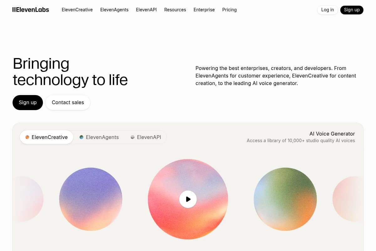 ElevenLabs - AI Platform for Voice, Music, and Transcription