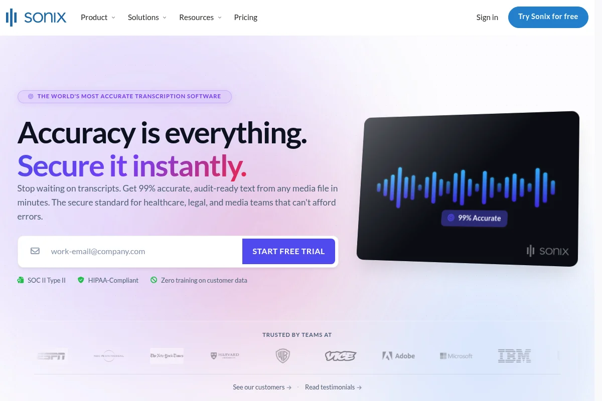 Sonix.ai AI Transcription Software 2026