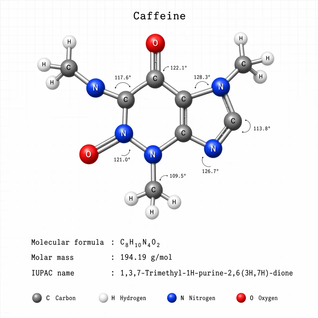 Koffein-Molekül-Diagramm