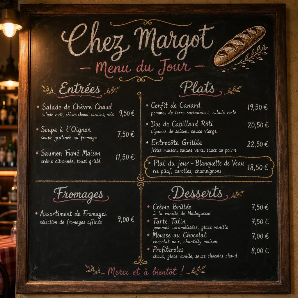 Französisches-Bistro-Menü