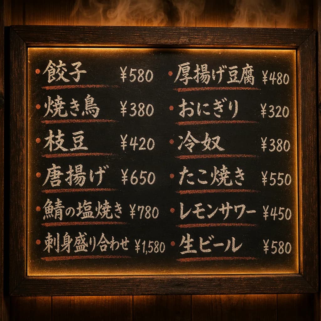 Japanische Izakaya-Tafel