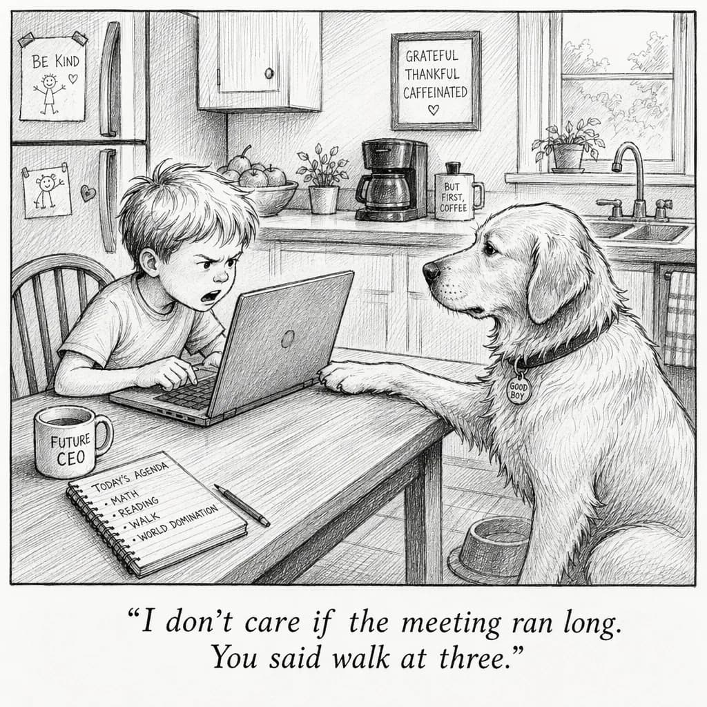Ein-Panel-Cartoon im New-Yorker-Stil
