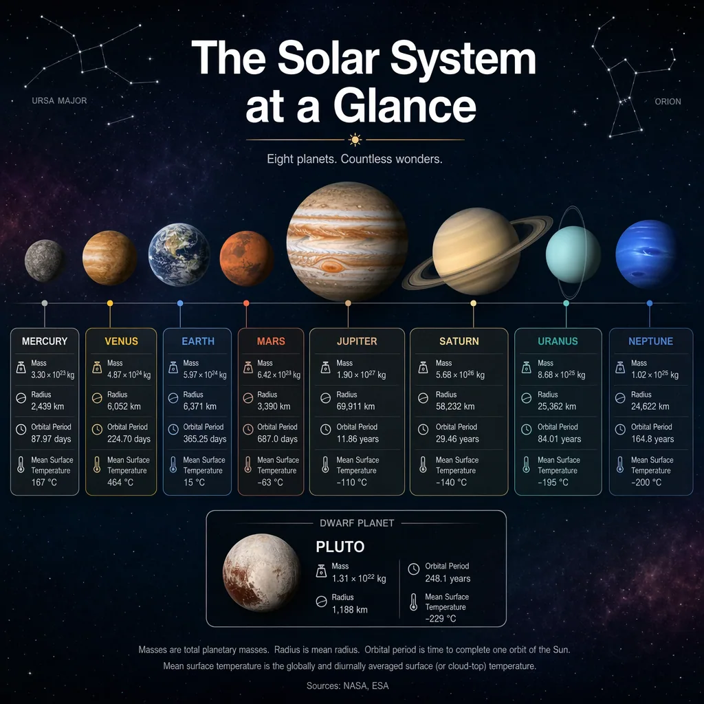 Sonnensystem-Maßstab-Chart