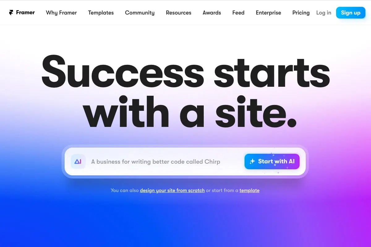 Framer AI interface