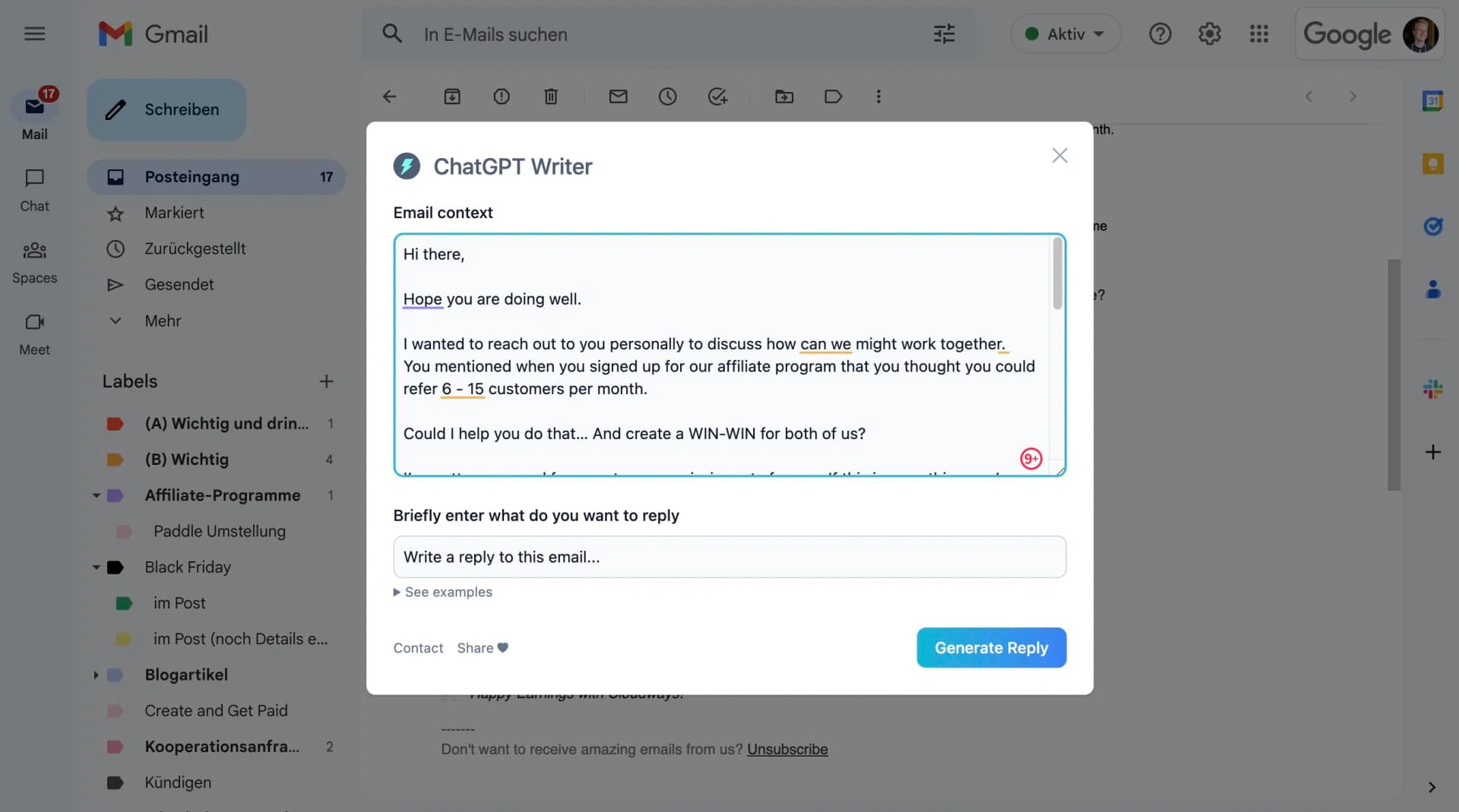 Jetwriter AI (formerly ChatGPT Writer) browser extension