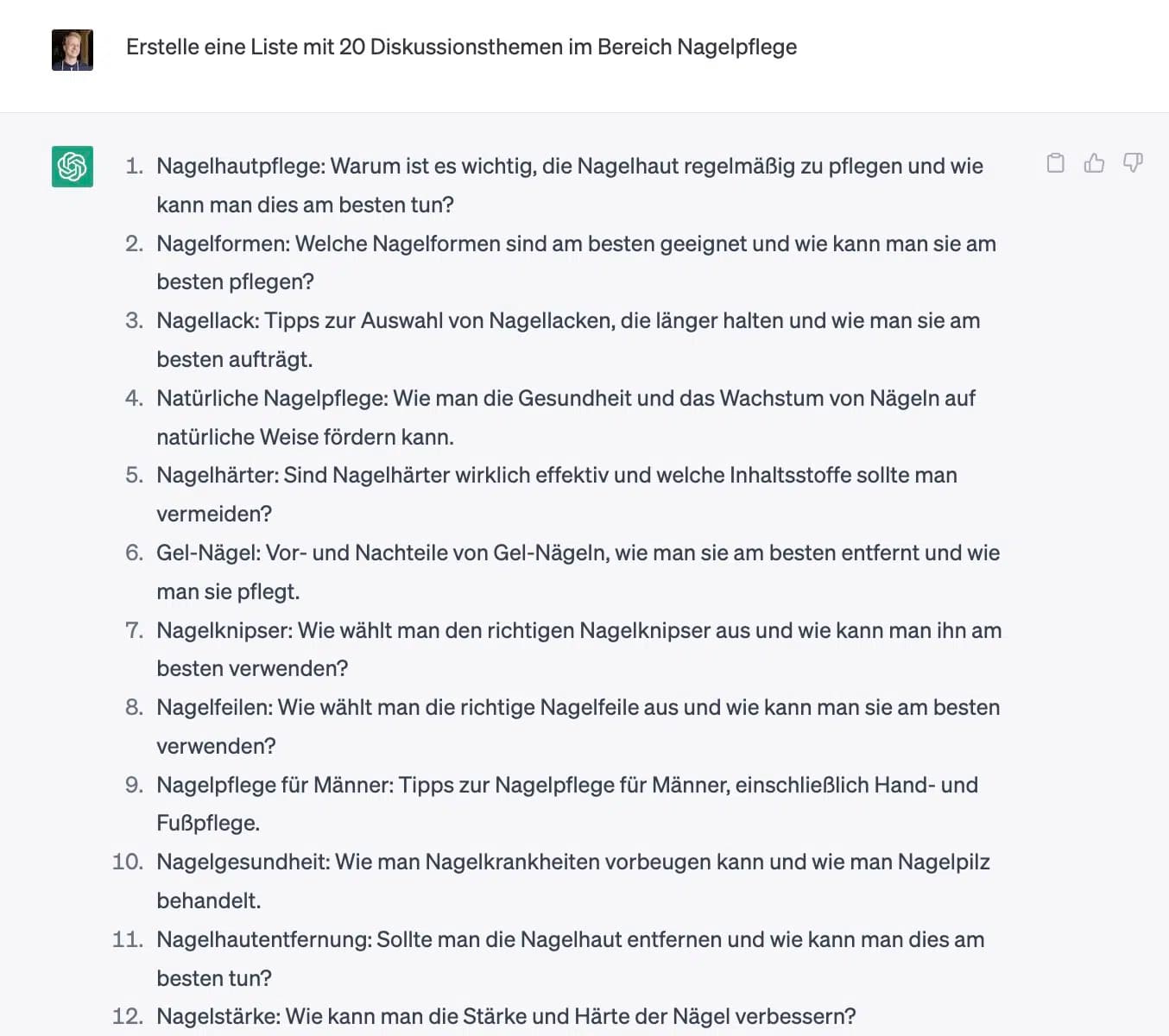 Finding discussion topics for Instagram with ChatGPT