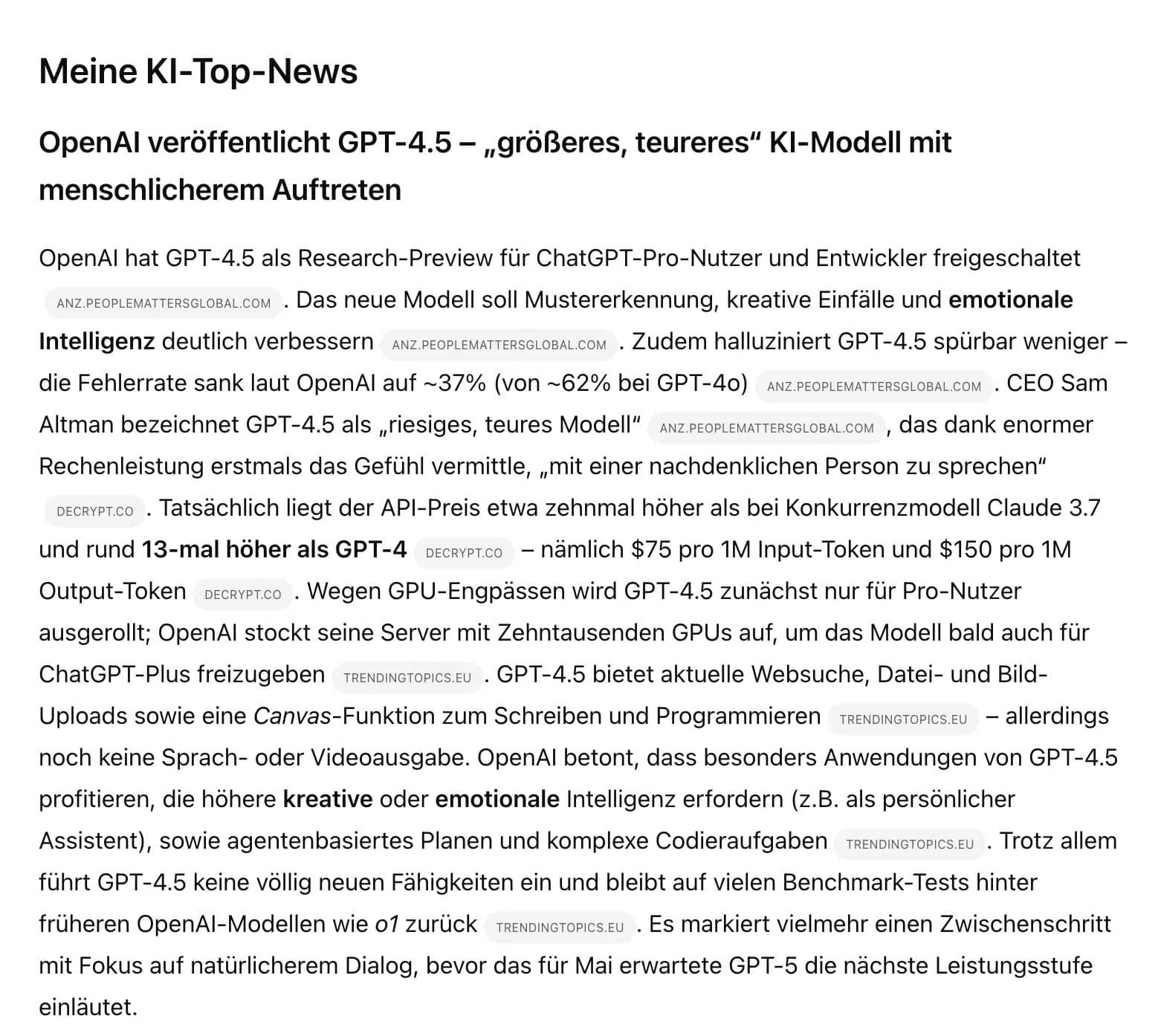 ChatGPT Deep Research for AI news