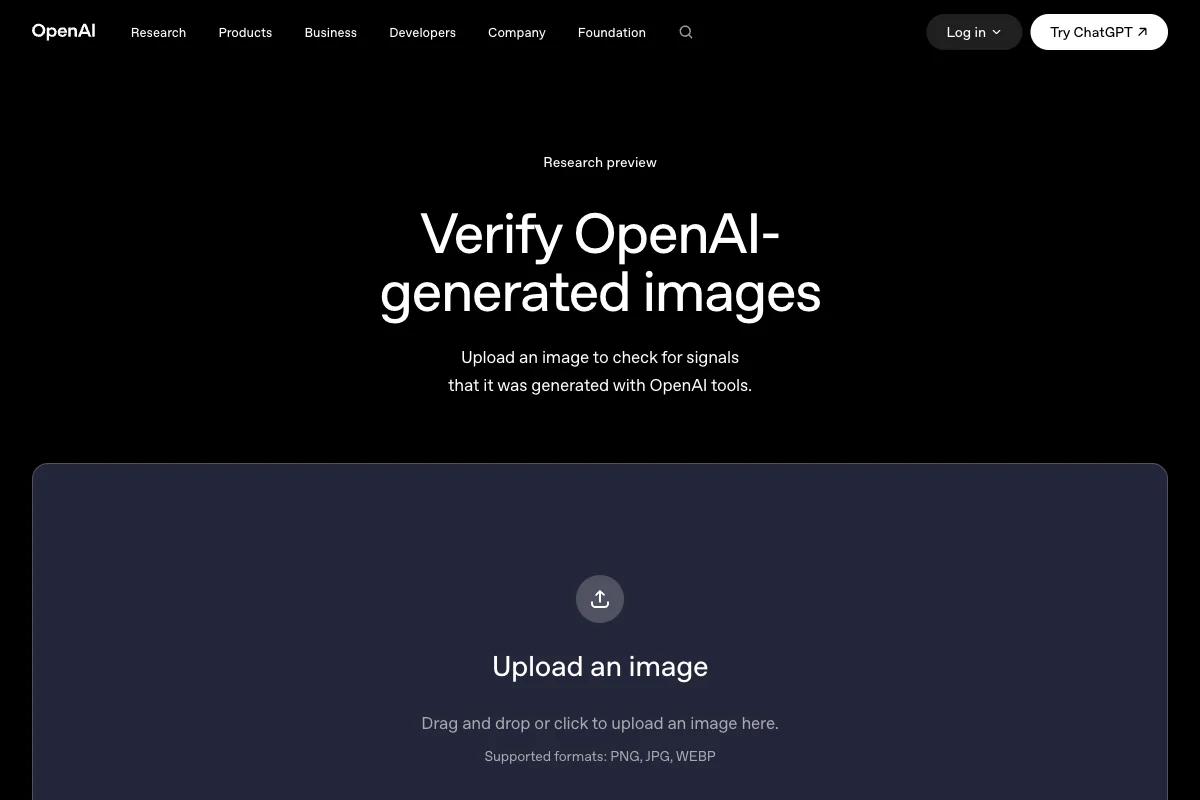 Official OpenAI verifier for checking OpenAI-generated images